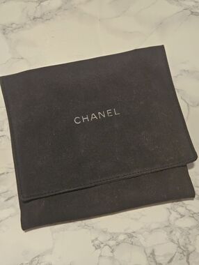 CHANEL Nylon Cosmetic Black Pouch